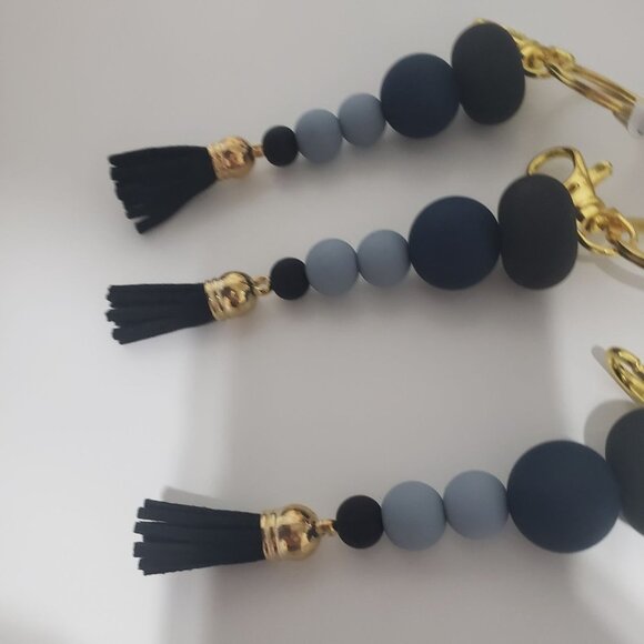 NWT 3 Pieces Silicone Beaded Key rings in Blue‎ - Picture 4 of 5